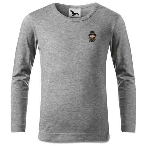 Da Sinzer Angler Longsleeve Kinder Grau Meliert Weinberg Front