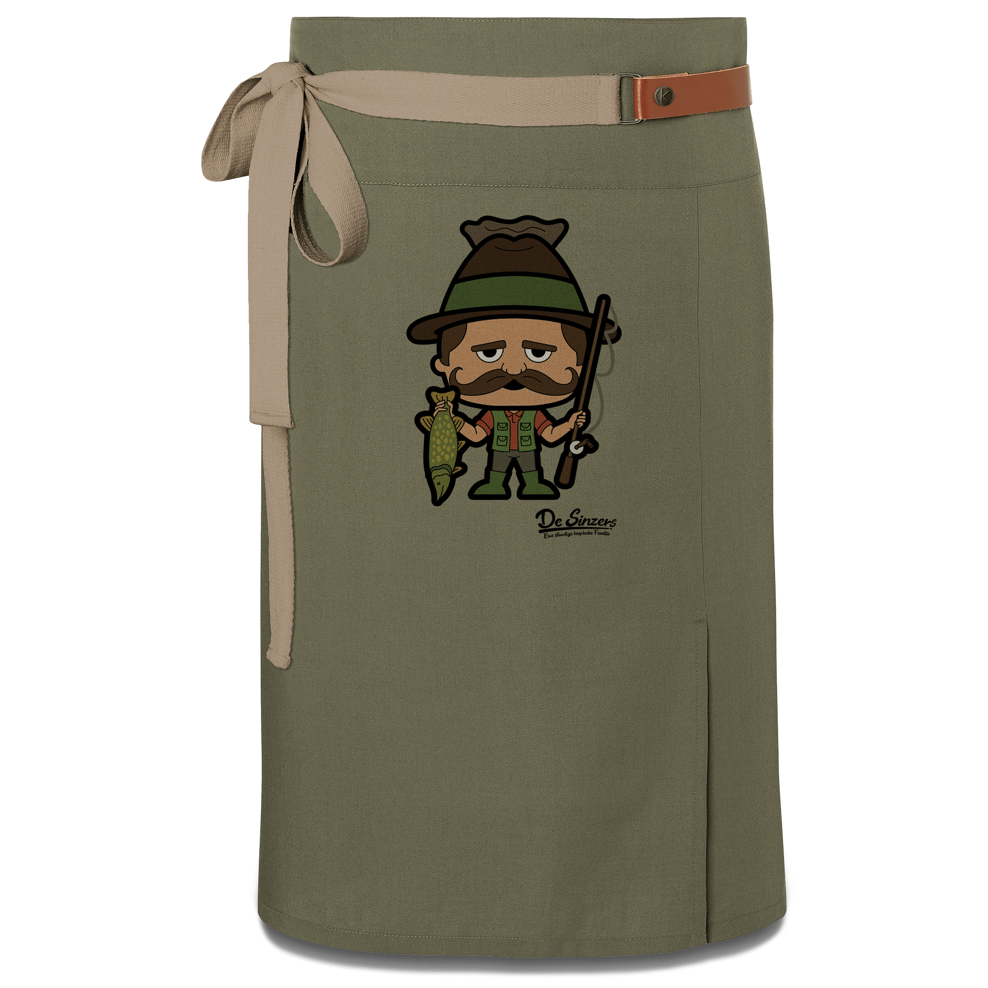 Da Sinzer Angler Schuerze Vorbinder Gruen Langhausen Front