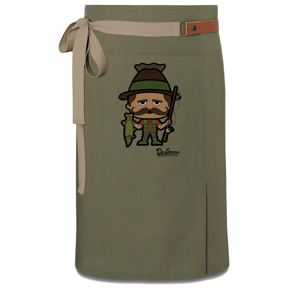 Da Sinzer Angler Schuerze Vorbinder Gruen Langhausen Front