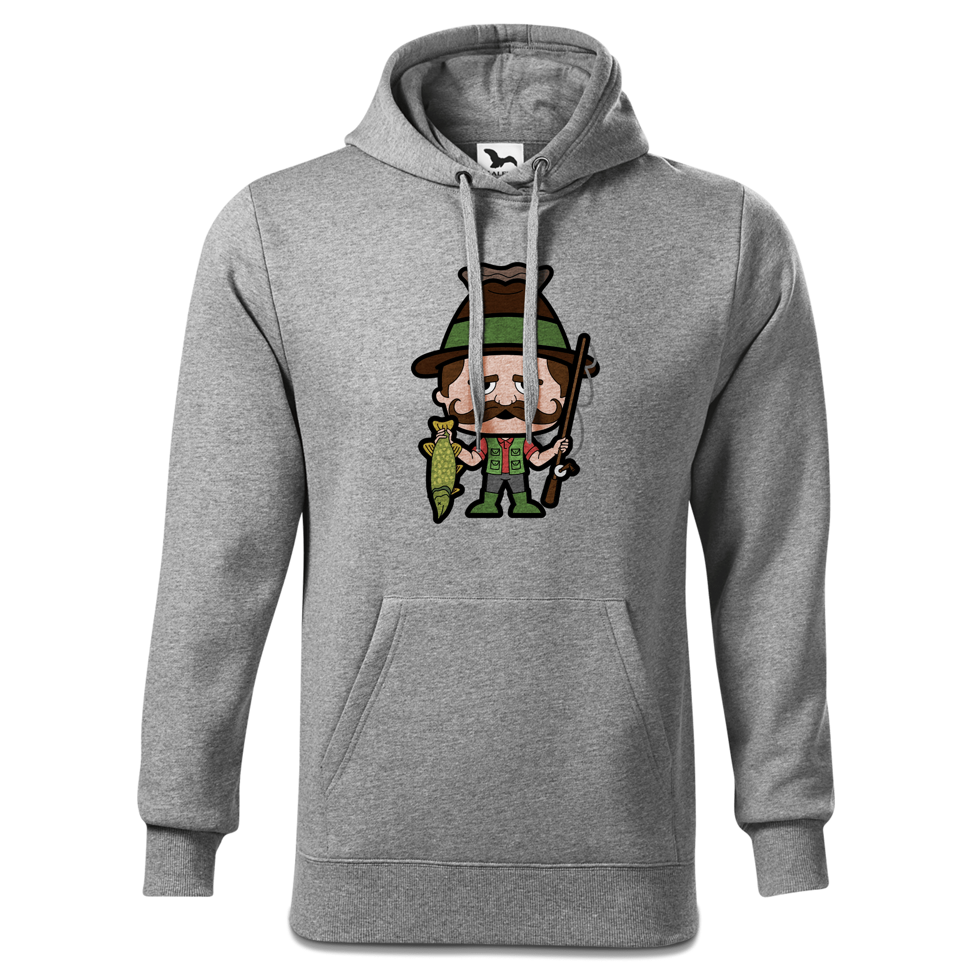 Da Sinzer Angler Sweatshirt Hoody Herren Grau Meliert Pulvermuehle Front