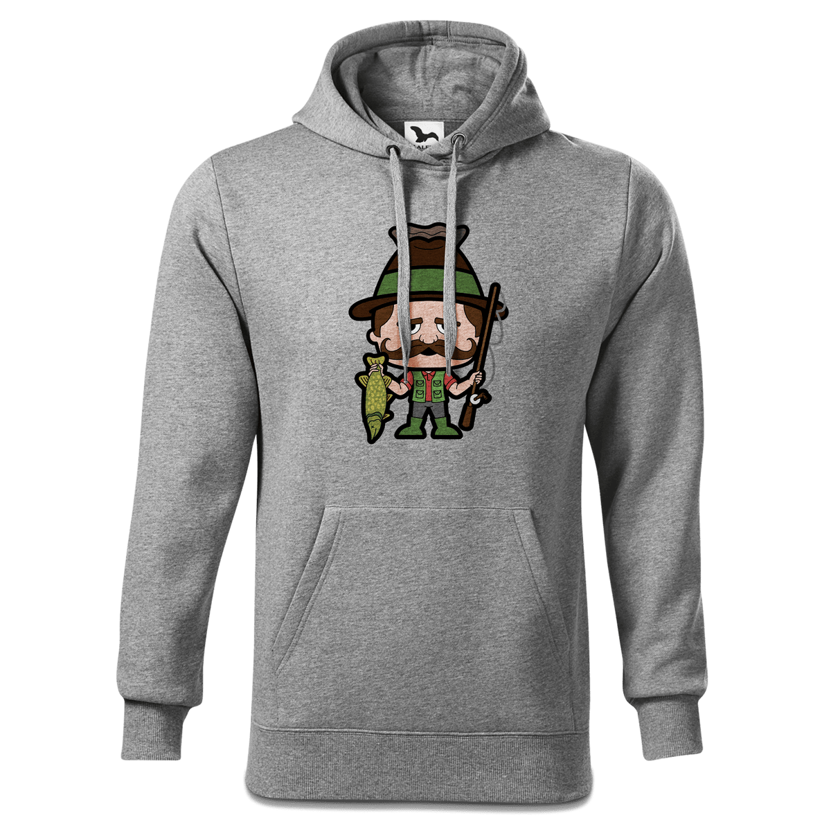 Da Sinzer Angler Sweatshirt Hoody Herren Grau Meliert Pulvermuehle Front
