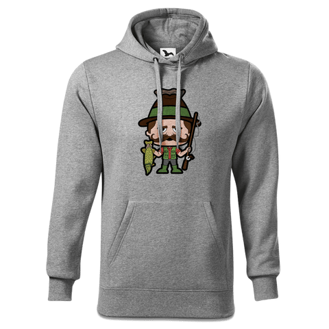 Da Sinzer Angler Sweatshirt Hoody Herren Grau Meliert Pulvermuehle Front