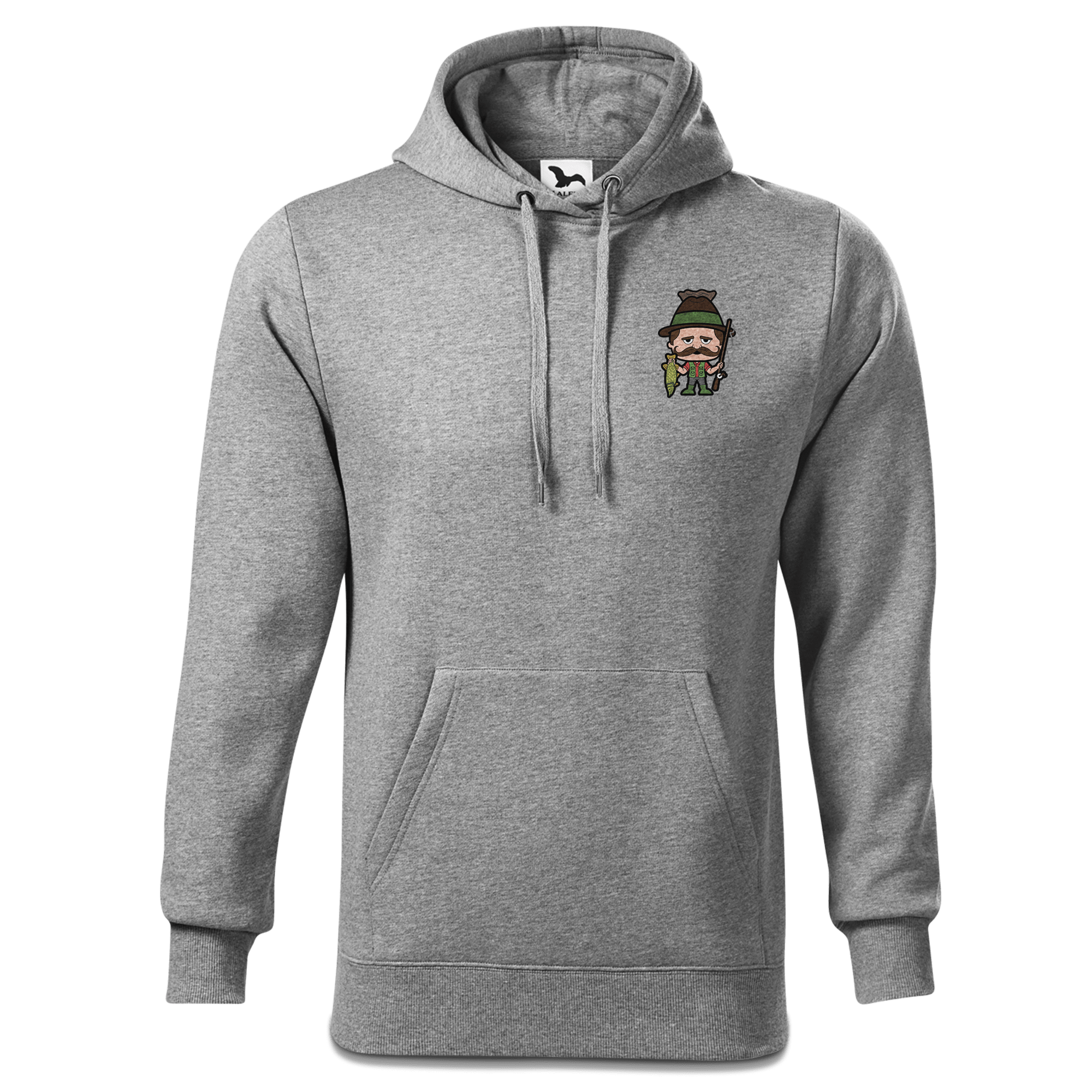 Da Sinzer Angler Sweatshirt Hoody Herren Grau Meliert Puster Front