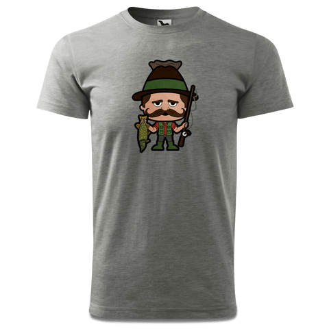 Da Sinzer Angler T Shirt Herren Grau Meliert Hofau Front