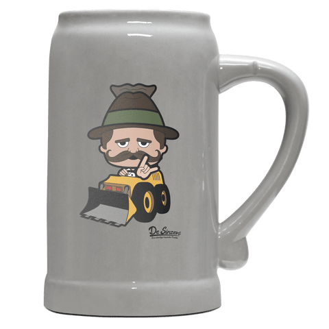 Da Sinzer Baggerfahrer Bierkrug 1000ml Grau Zugspitze Front