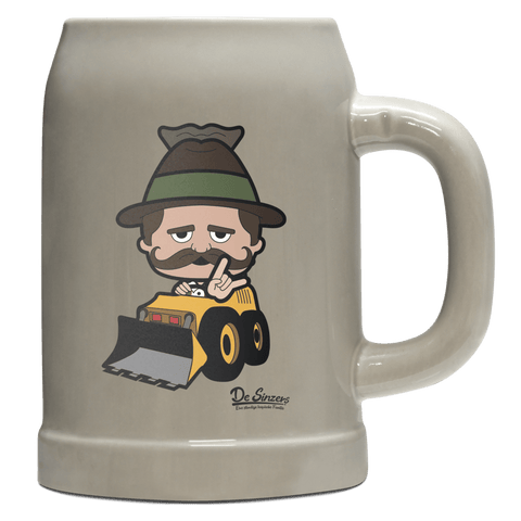 Da Sinzer Baggerfahrer Bierkrug 500ml Grau Watzmann Front