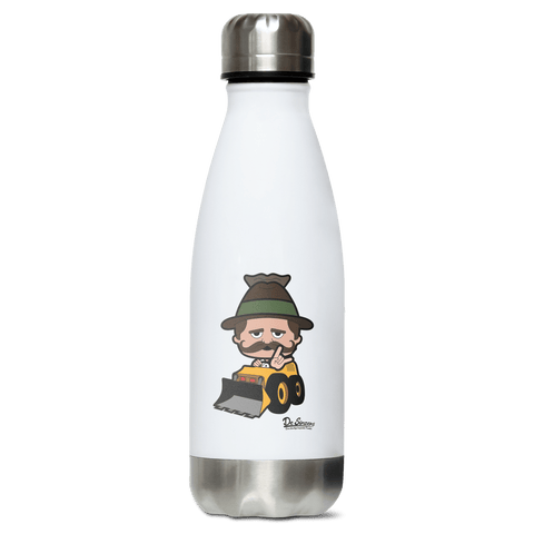 Da Sinzer Baggerfahrer Edelstahl Thermoflasche 350ml Weiss Silber Kreuzspitze Front