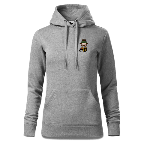 Da Sinzer Baggerfahrer Sweatshirt Hoody Damen Grau Meliert Kleinholzen Front