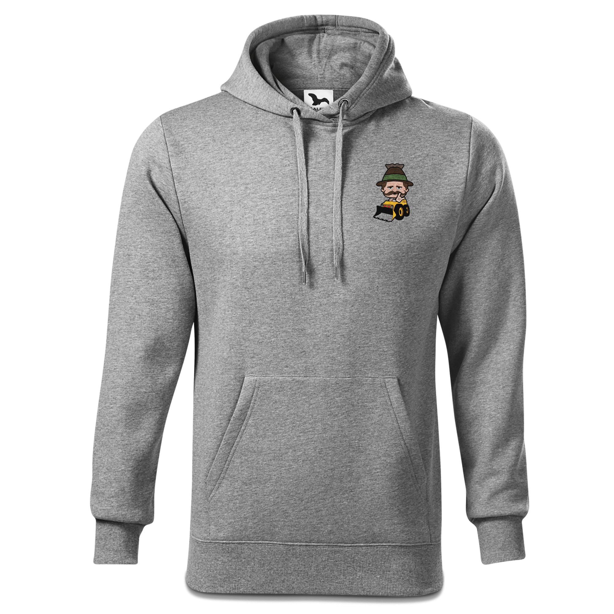 Da Sinzer Baggerfahrer Sweatshirt Hoody Herren Grau Meliert Puster Front