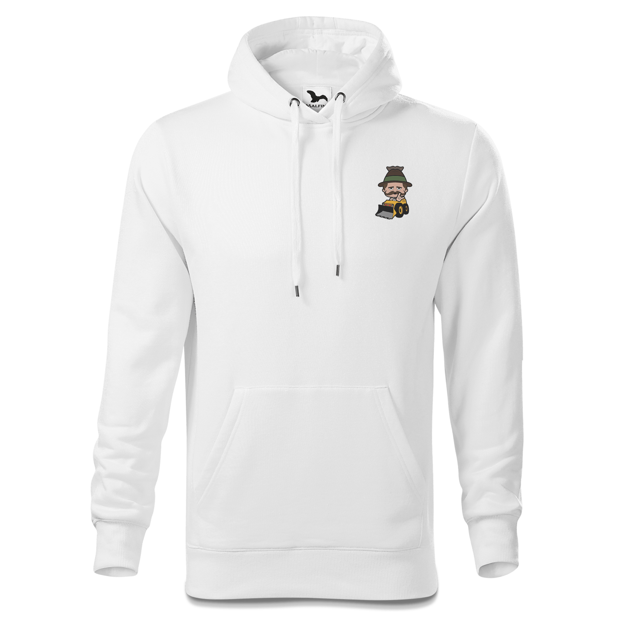 Da Sinzer Baggerfahrer Sweatshirt Hoody Herren Weiss Simssee Front