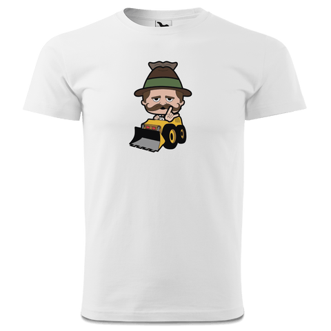 Da Sinzer Baggerfahrer T Shirt Herren Weiss Landl Front