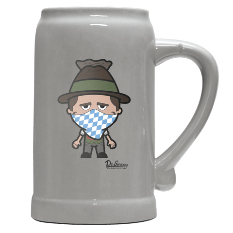 Da Sinzer Bayrisches Mundtuch Bierkrug 1000ml Grau Zugspitze Front