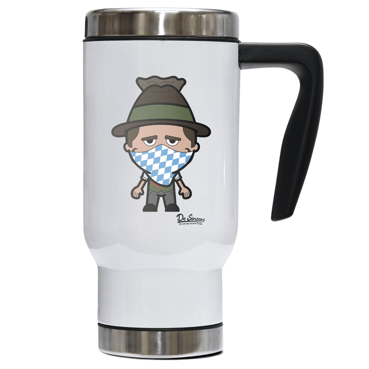 Da Sinzer Bayrisches Mundtuch Edelstahl Thermobecher To Go 500ml Weiss Kindlwand Front
