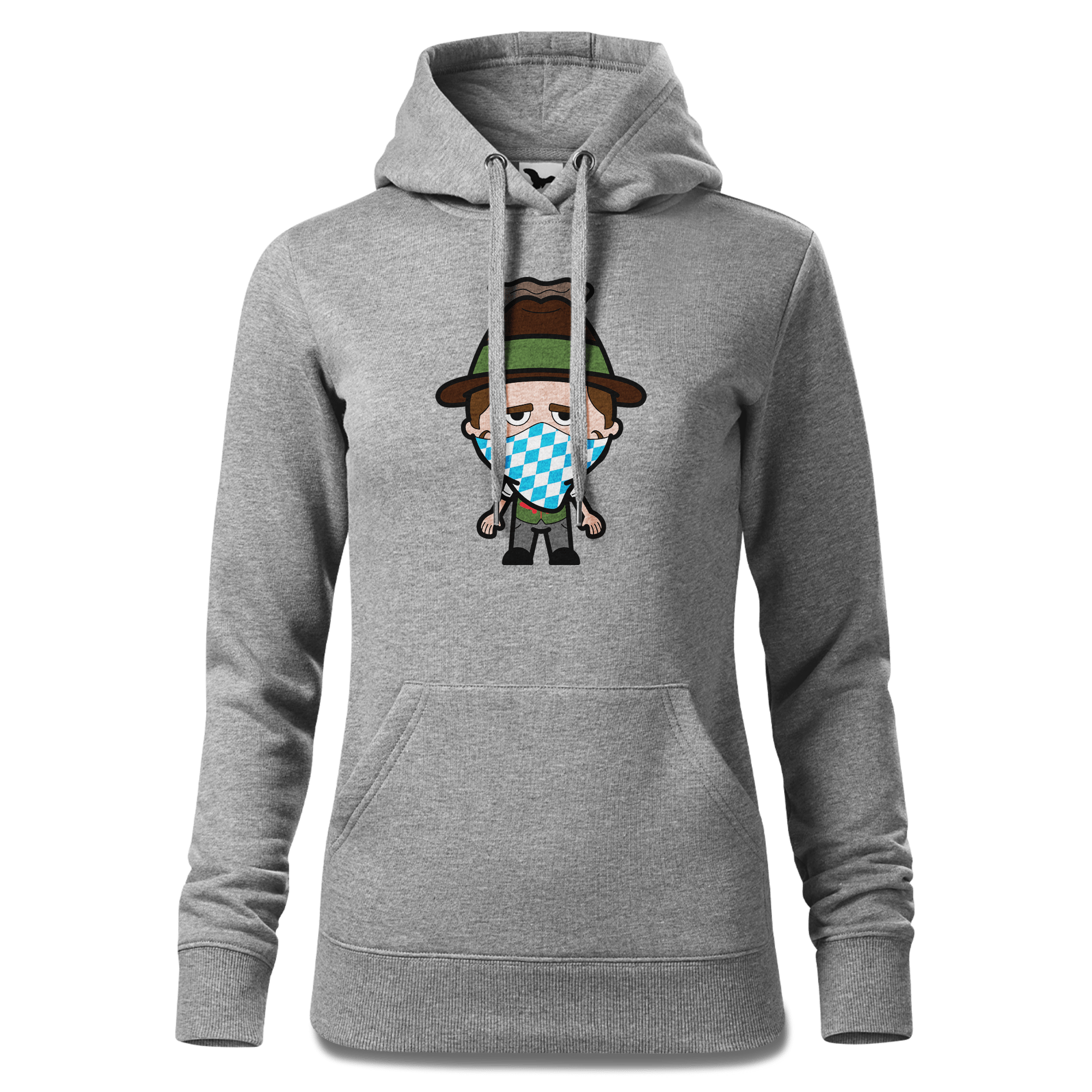 Da Sinzer Bayrisches Mundtuch Sweatshirt Hoody Damen Grau Meliert Kieling Front