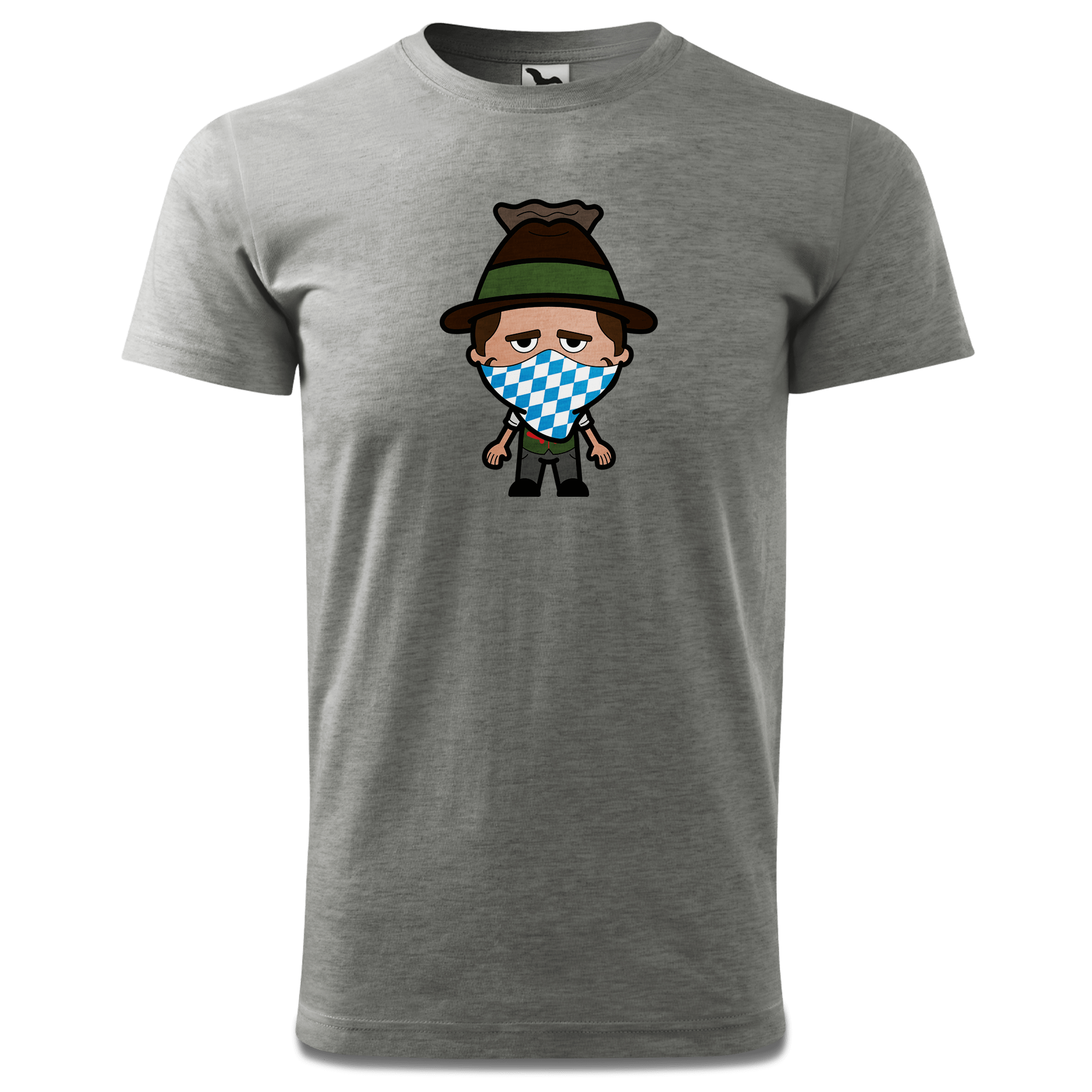 Da Sinzer Bayrisches Mundtuch T Shirt Herren Grau Meliert Hofau Front