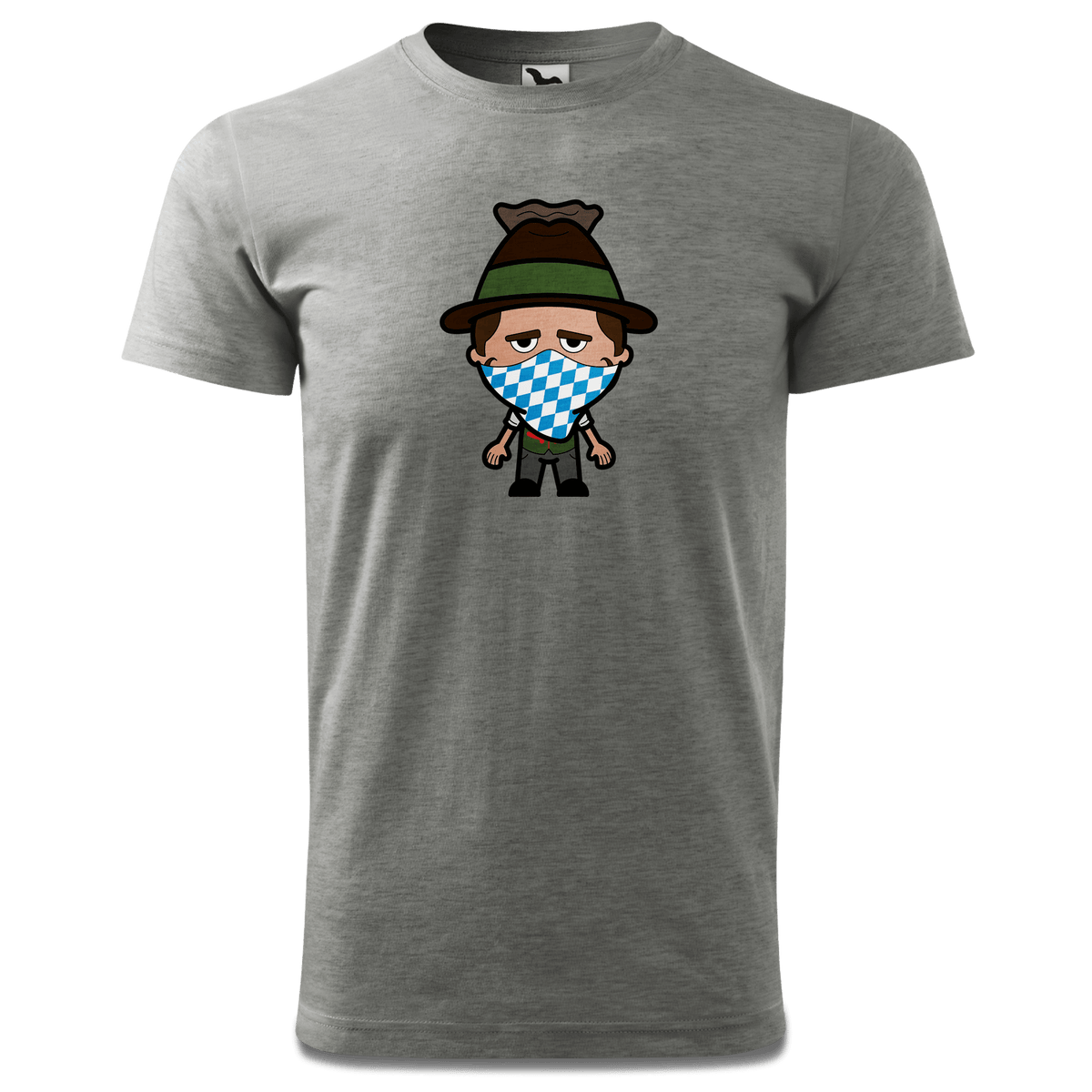 Da Sinzer Bayrisches Mundtuch T Shirt Herren Grau Meliert Hofau Front