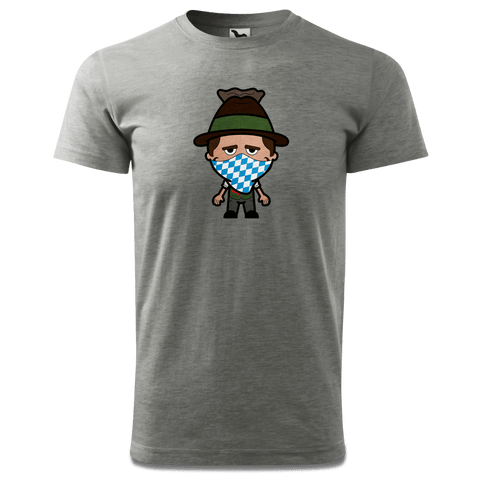 Da Sinzer Bayrisches Mundtuch T Shirt Herren Grau Meliert Hofau Front