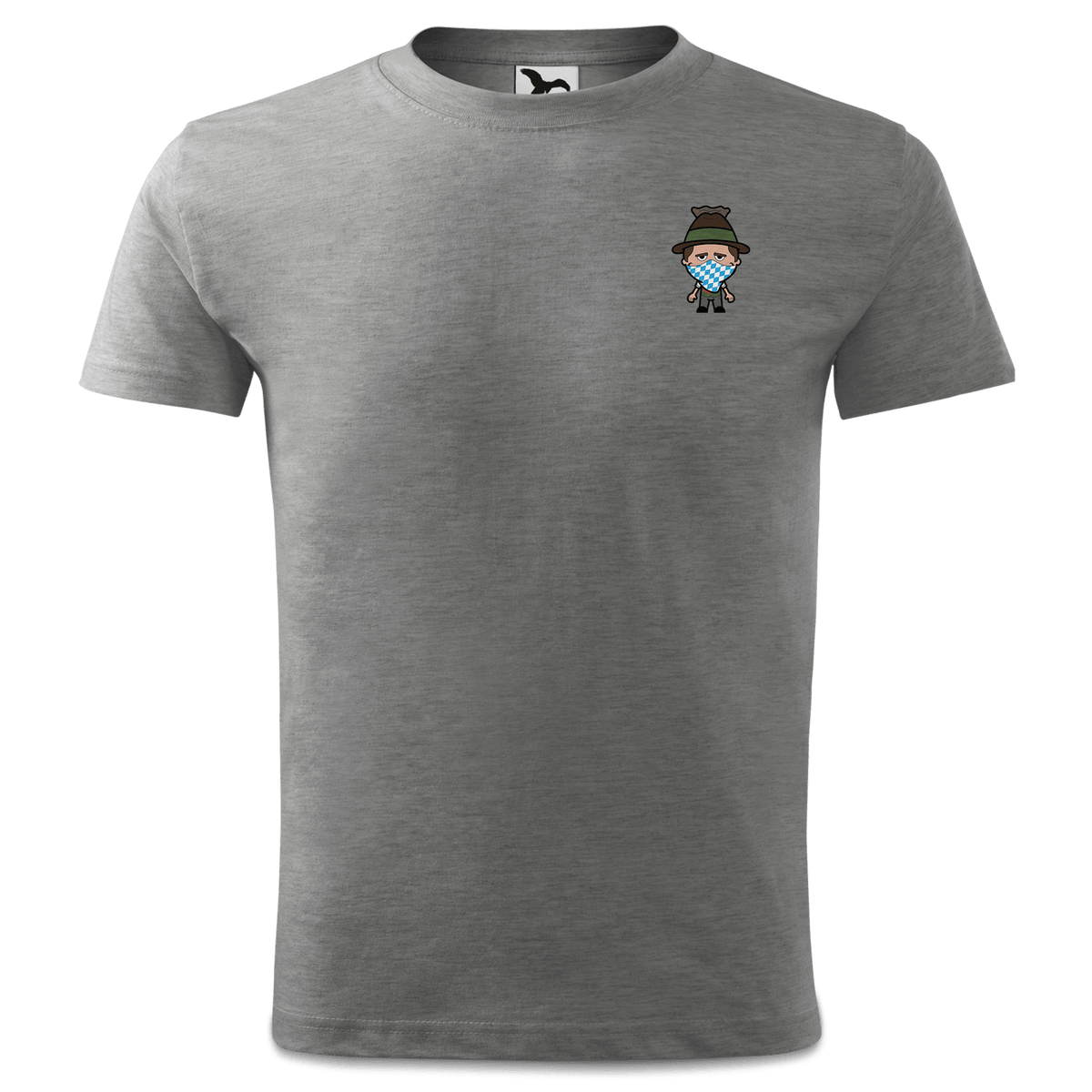 Da Sinzer Bayrisches Mundtuch T Shirt Kinder Grau Meliert Holzweg Front
