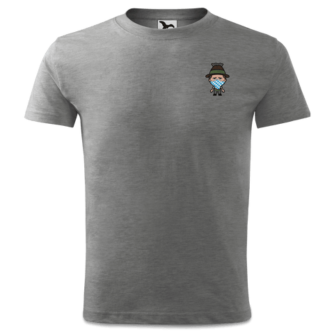 Da Sinzer Bayrisches Mundtuch T Shirt Kinder Grau Meliert Holzweg Front
