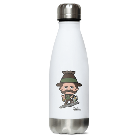 Da Sinzer Bergsteiger Edelstahl Thermoflasche 350ml Weiss Silber Kreuzspitze Front