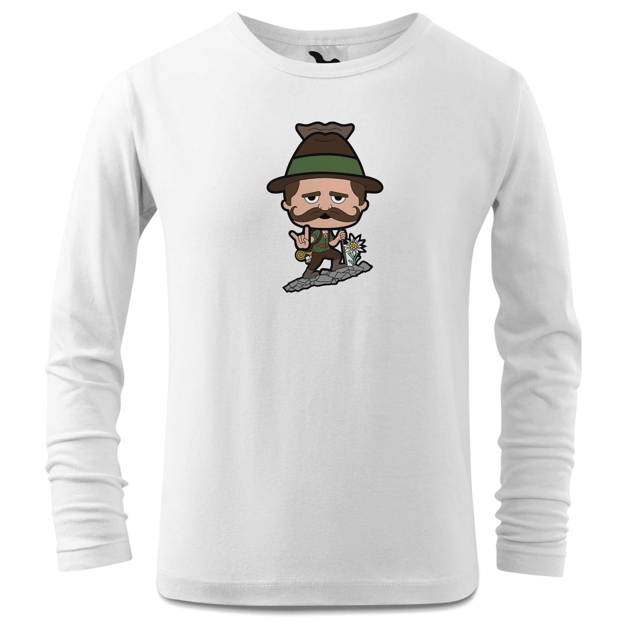 Da Sinzer Bergsteiger Longsleeve Kinder Weiss Westerndorf Front