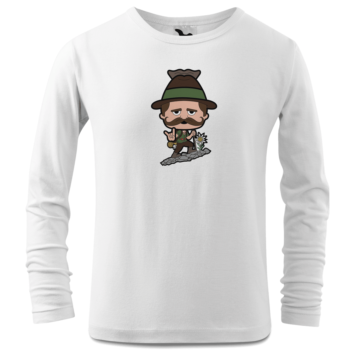 Da Sinzer Bergsteiger Longsleeve Kinder Weiss Westerndorf Front