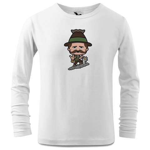 Da Sinzer Bergsteiger Longsleeve Kinder Weiss Westerndorf Front