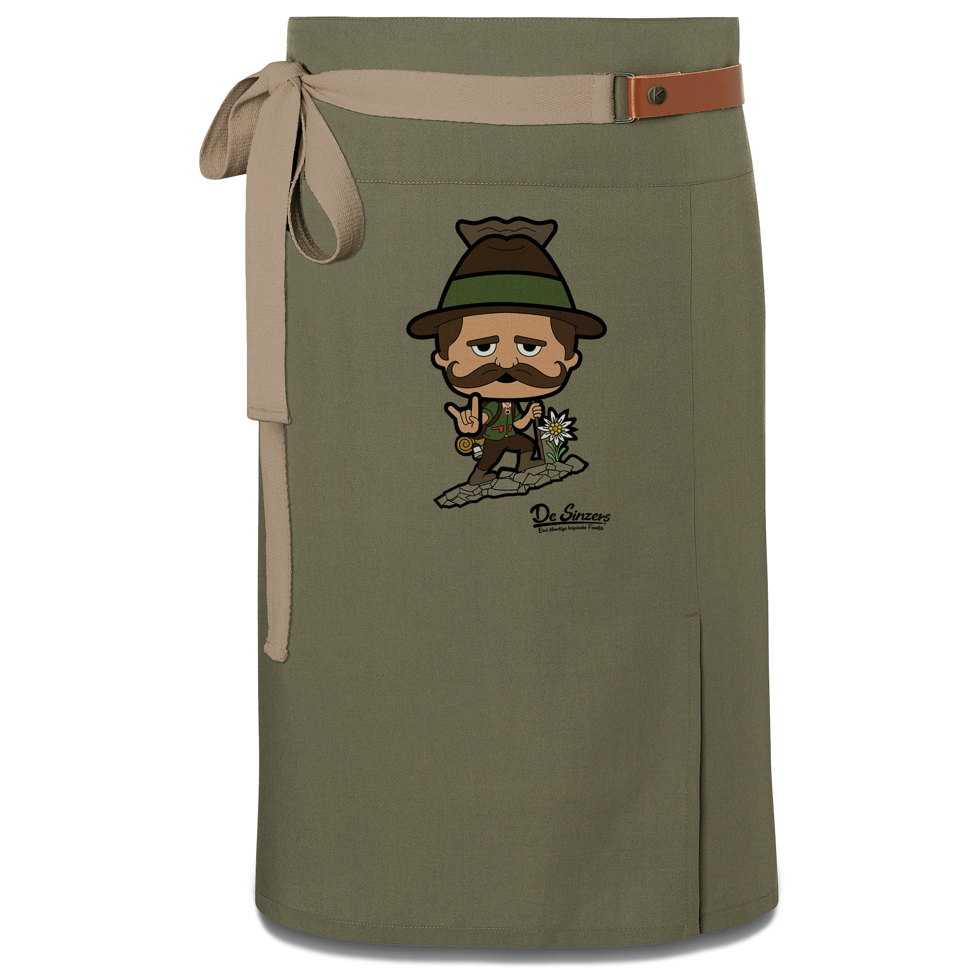 Da Sinzer Bergsteiger Schuerze Vorbinder Gruen Langhausen Front