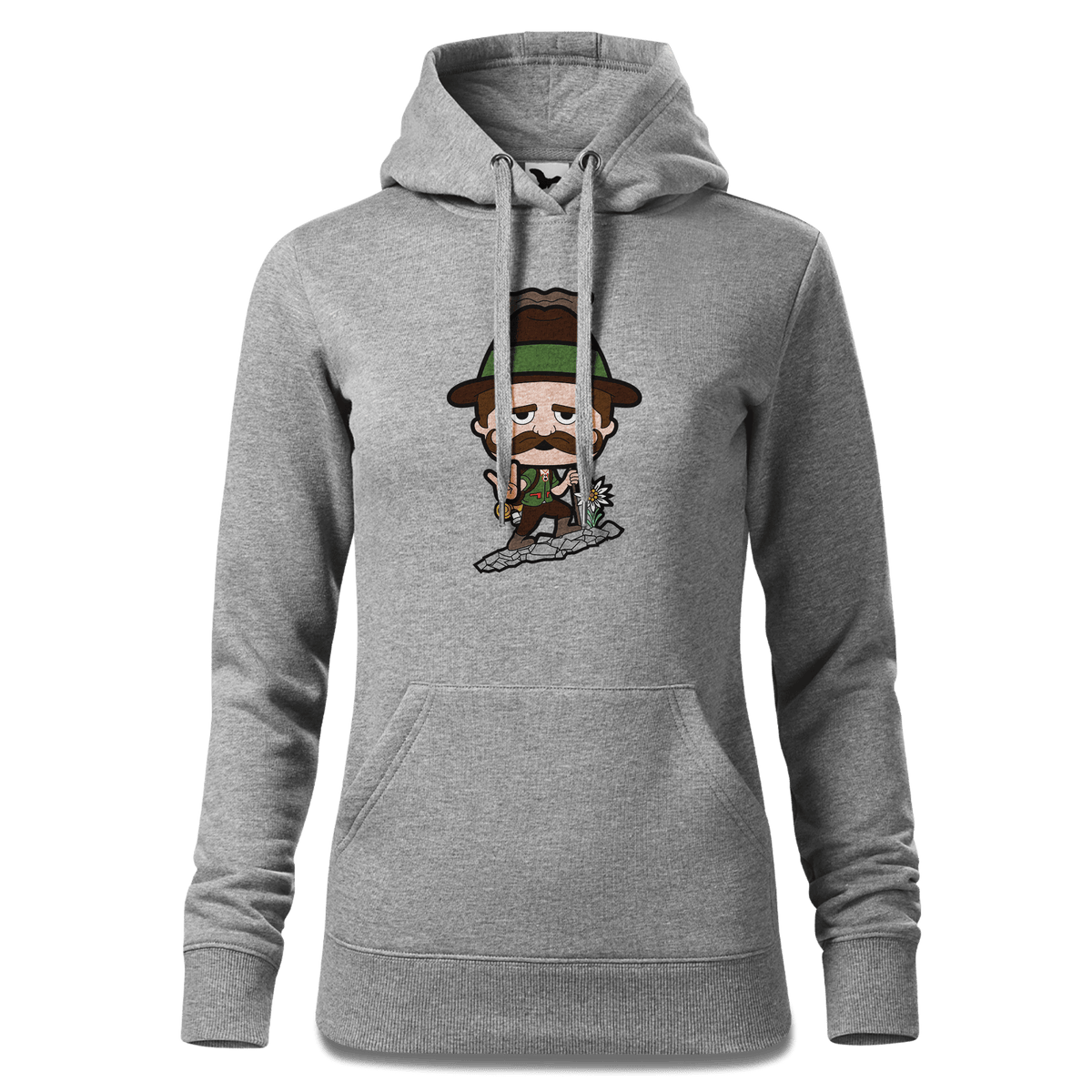 Da Sinzer Bergsteiger Sweatshirt Hoody Damen Grau Meliert Kieling Front