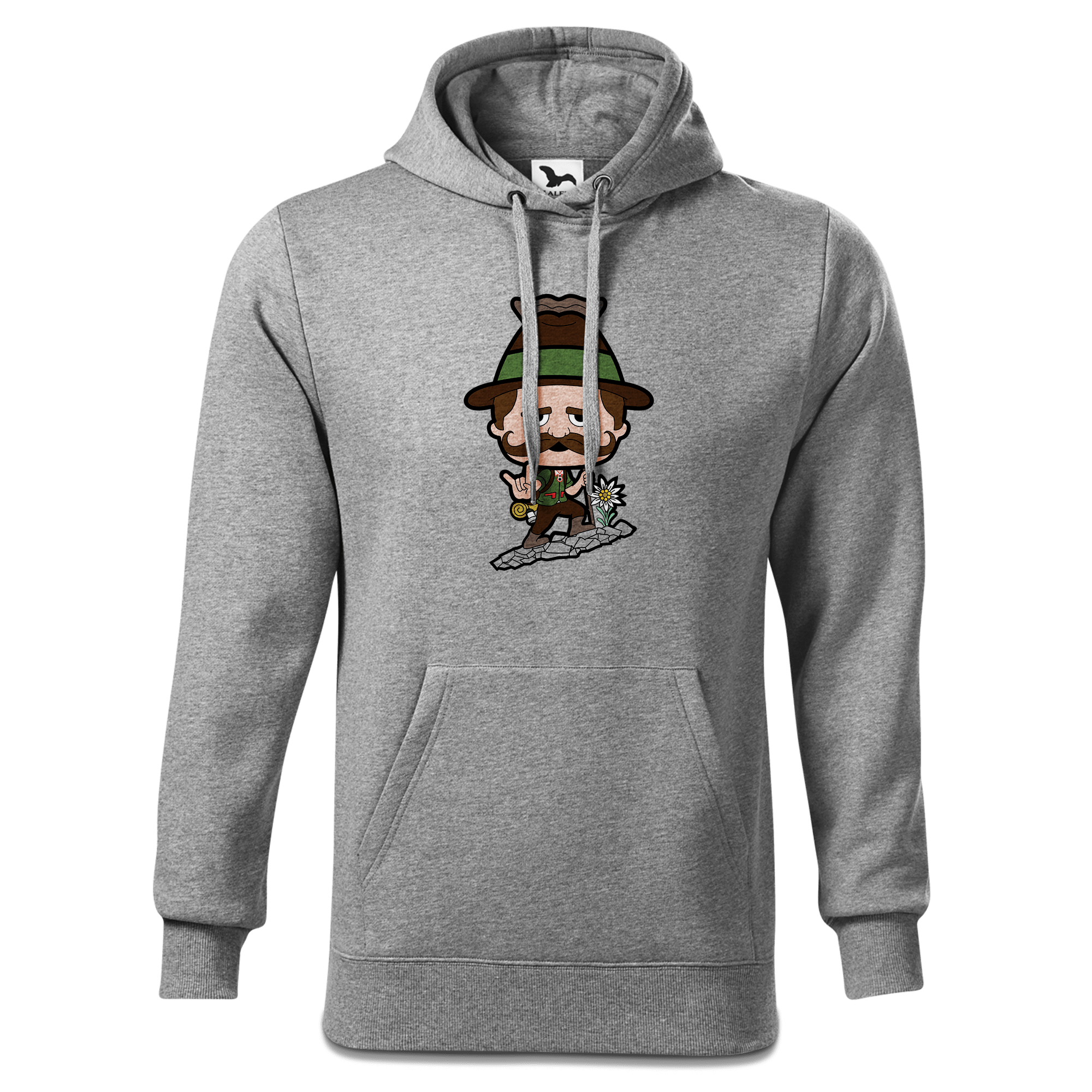 Da Sinzer Bergsteiger Sweatshirt Hoody Herren Grau Meliert Pulvermuehle Front