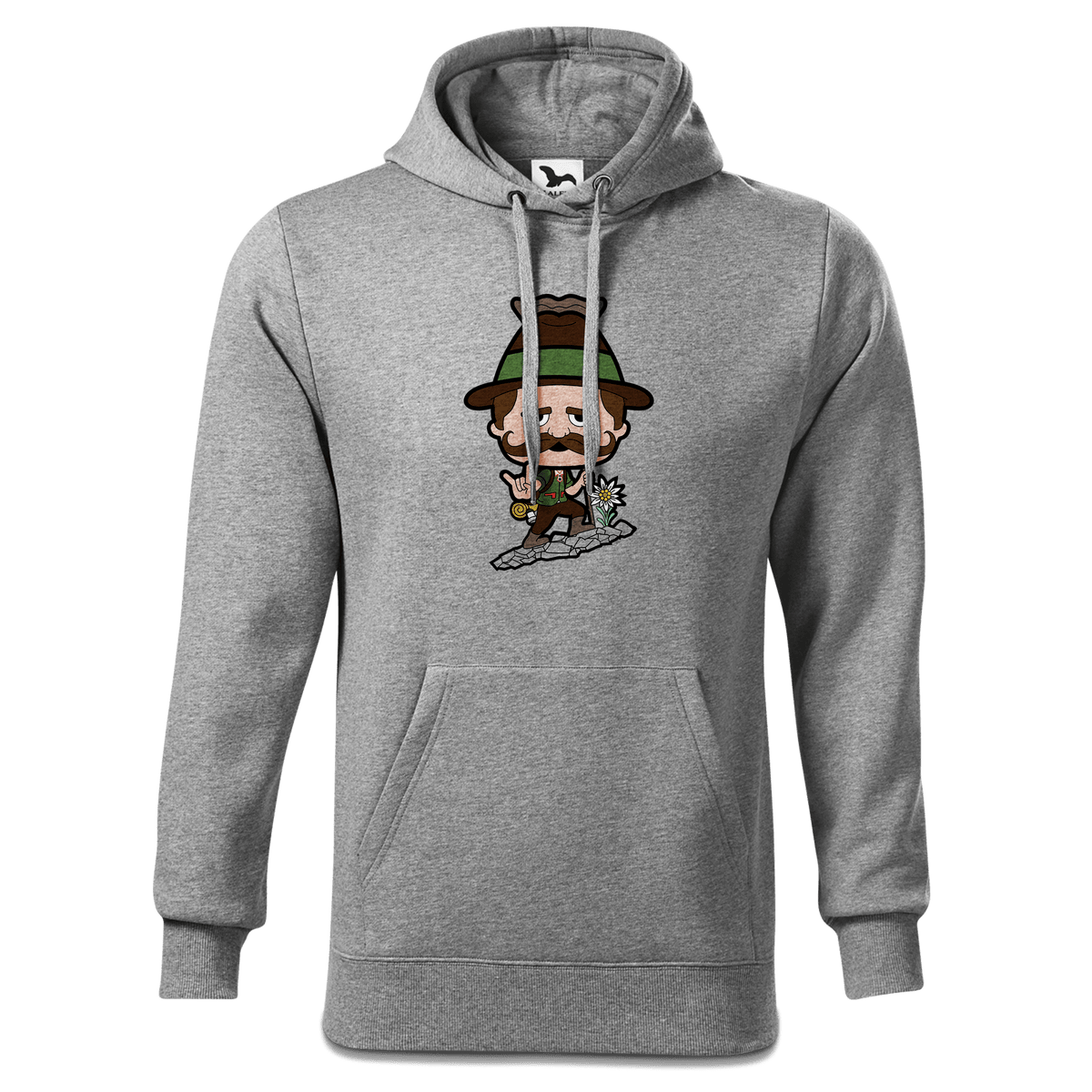 Da Sinzer Bergsteiger Sweatshirt Hoody Herren Grau Meliert Pulvermuehle Front