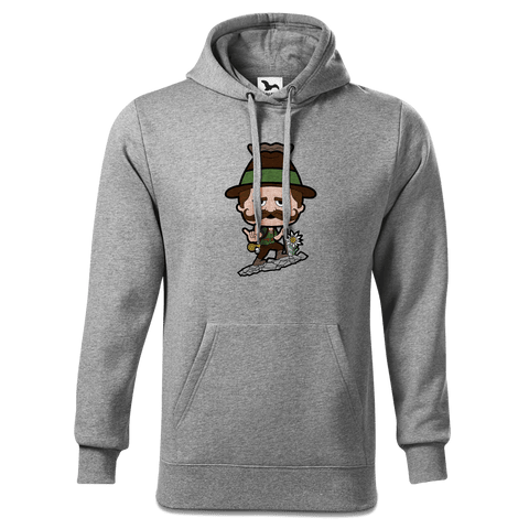 Da Sinzer Bergsteiger Sweatshirt Hoody Herren Grau Meliert Pulvermuehle Front