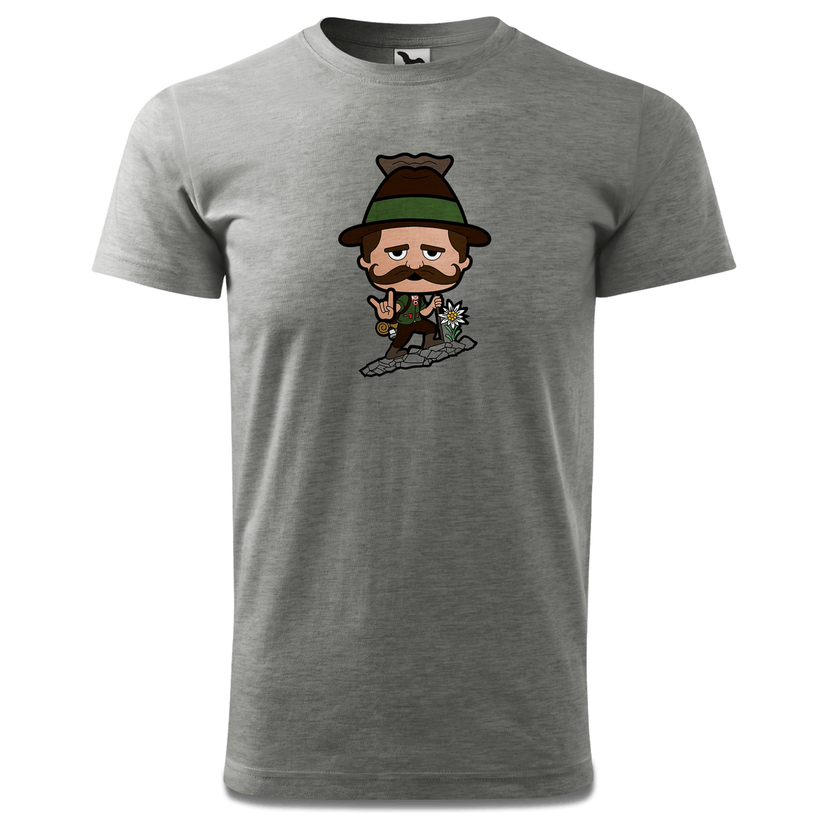 Da Sinzer Bergsteiger T Shirt Herren Grau Meliert Hofau Front
