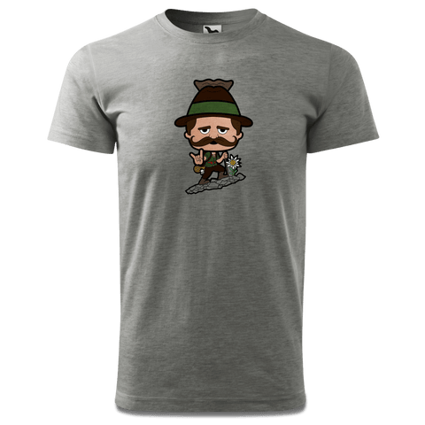 Da Sinzer Bergsteiger T Shirt Herren Grau Meliert Hofau Front