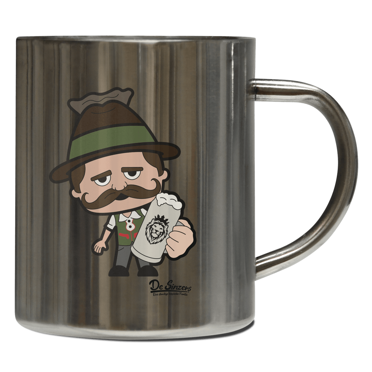 Da Sinzer Bier Edelstahl Kaffeetasse 400ml Grosser Arber Front