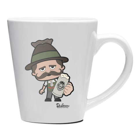 Da Sinzer Bier Keramik Kaffeetasse 200ml Weiss Herzogstand Front