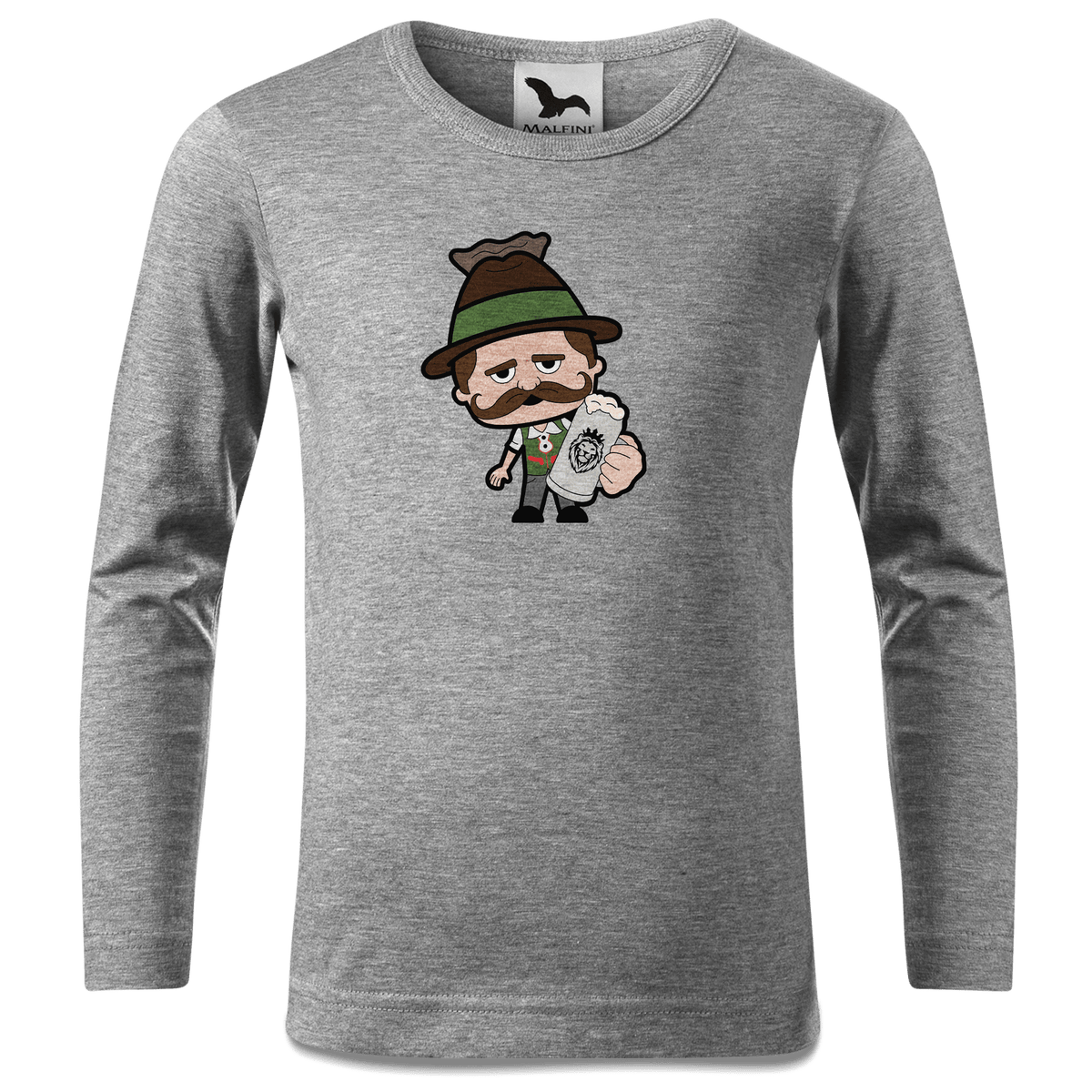 Da Sinzer Bier Longsleeve Kinder Grau Meliert Waldering Front