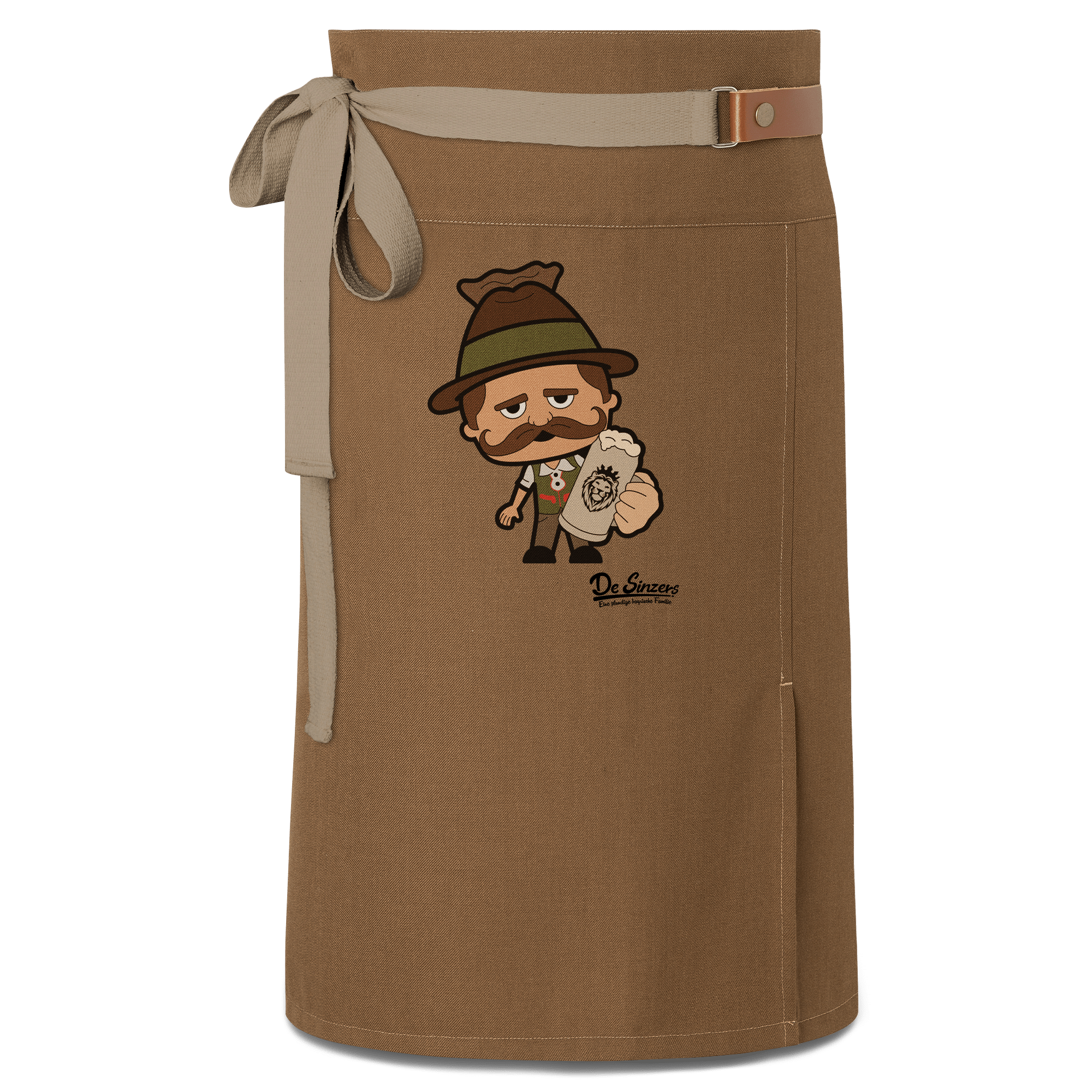 Da Sinzer Bier Schuerze Vorbinder Braun Haidham Front