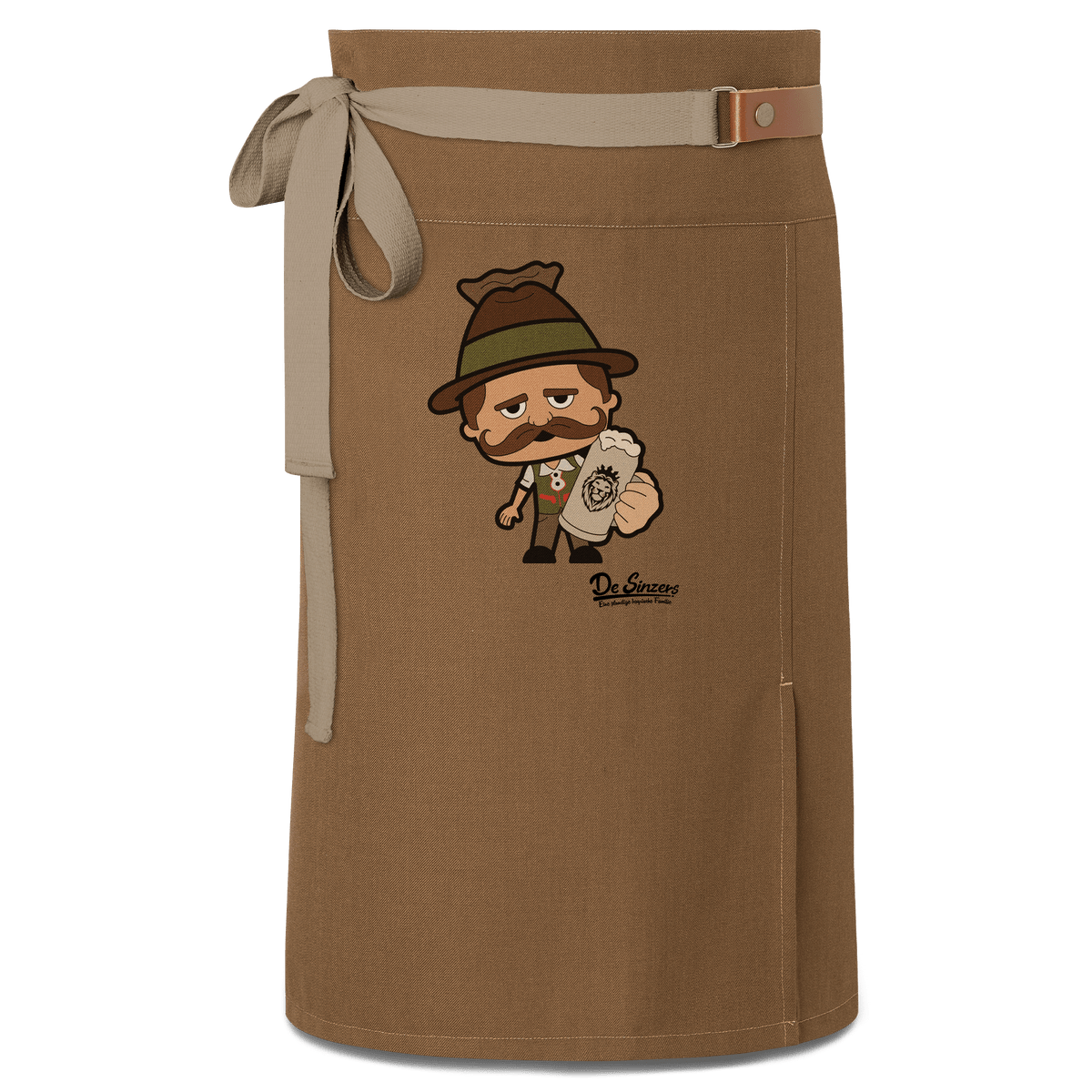 Da Sinzer Bier Schuerze Vorbinder Braun Haidham Front