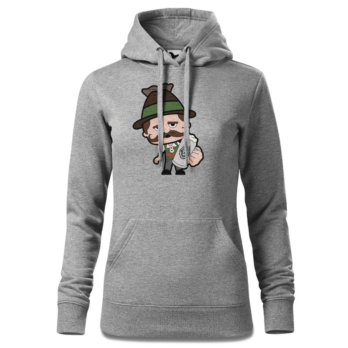 Da Sinzer Bier Sweatshirt Hoody Damen Grau Meliert Kieling Front