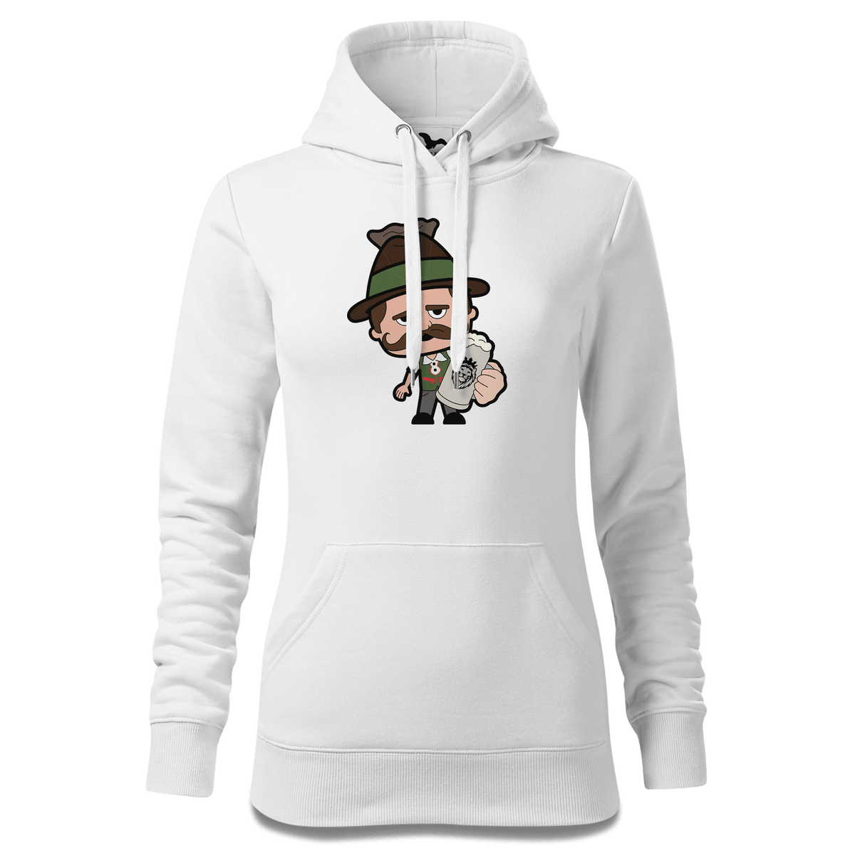 Da Sinzer Bier Sweatshirt Hoody Damen Weiss Eckenholz Front