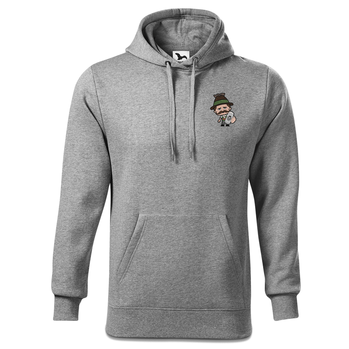 Da Sinzer Bier Sweatshirt Hoody Herren Grau Meliert Puster Front
