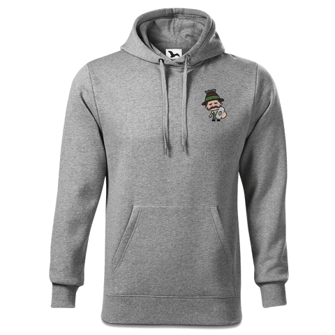 Da Sinzer Bier Sweatshirt Hoody Herren Grau Meliert Puster Front