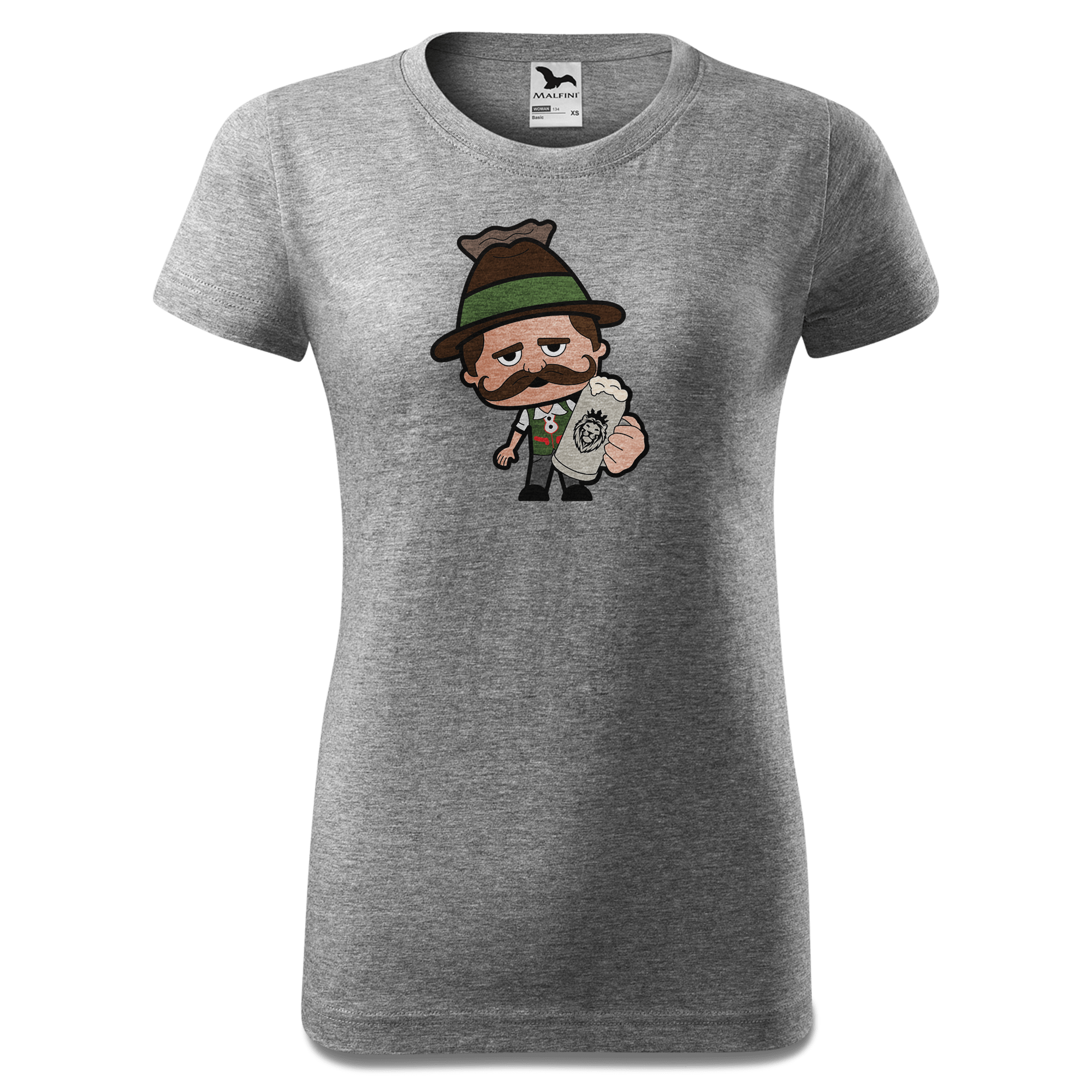 Da Sinzer Bier T Shirt Damen Grau Meliert Schlossberg Front