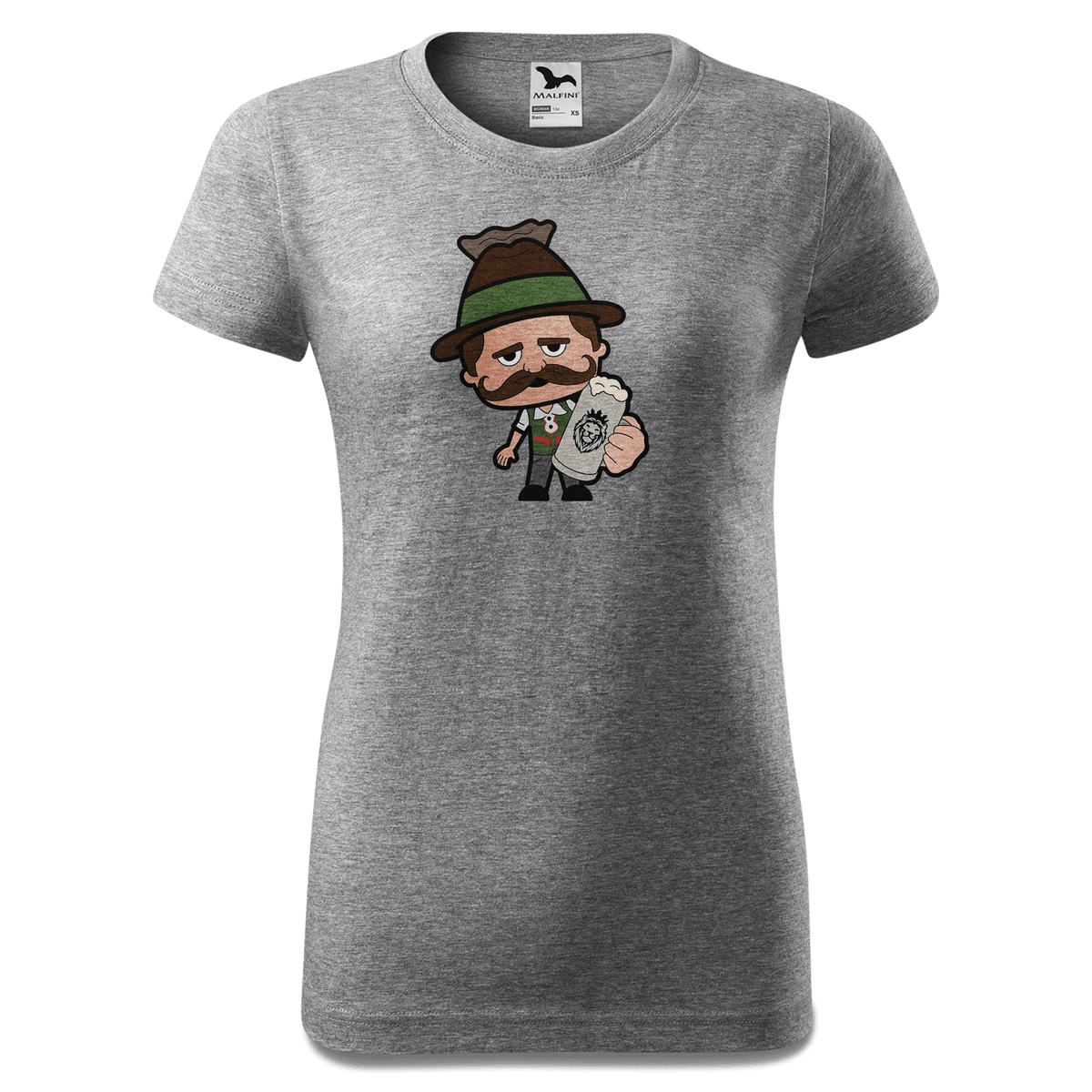 Da Sinzer Bier T Shirt Damen Grau Meliert Schlossberg Front