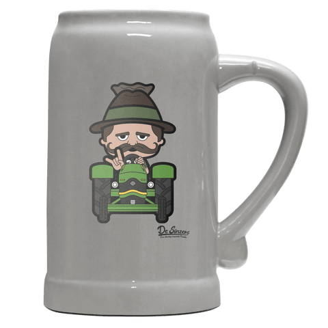 Da Sinzer Bulldog Bierkrug 1000ml Grau Zugspitze Front