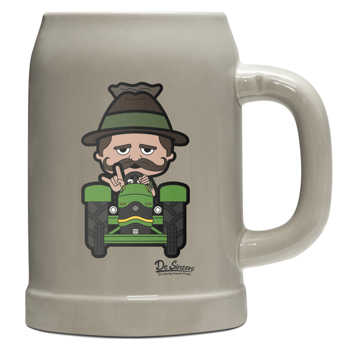 Da Sinzer Bulldog Bierkrug 500ml Grau Watzmann Front