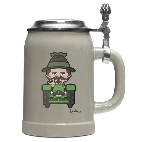 Da Sinzer Bulldog Bierkrug 500ml Grau mit Deckel Hocheck Front