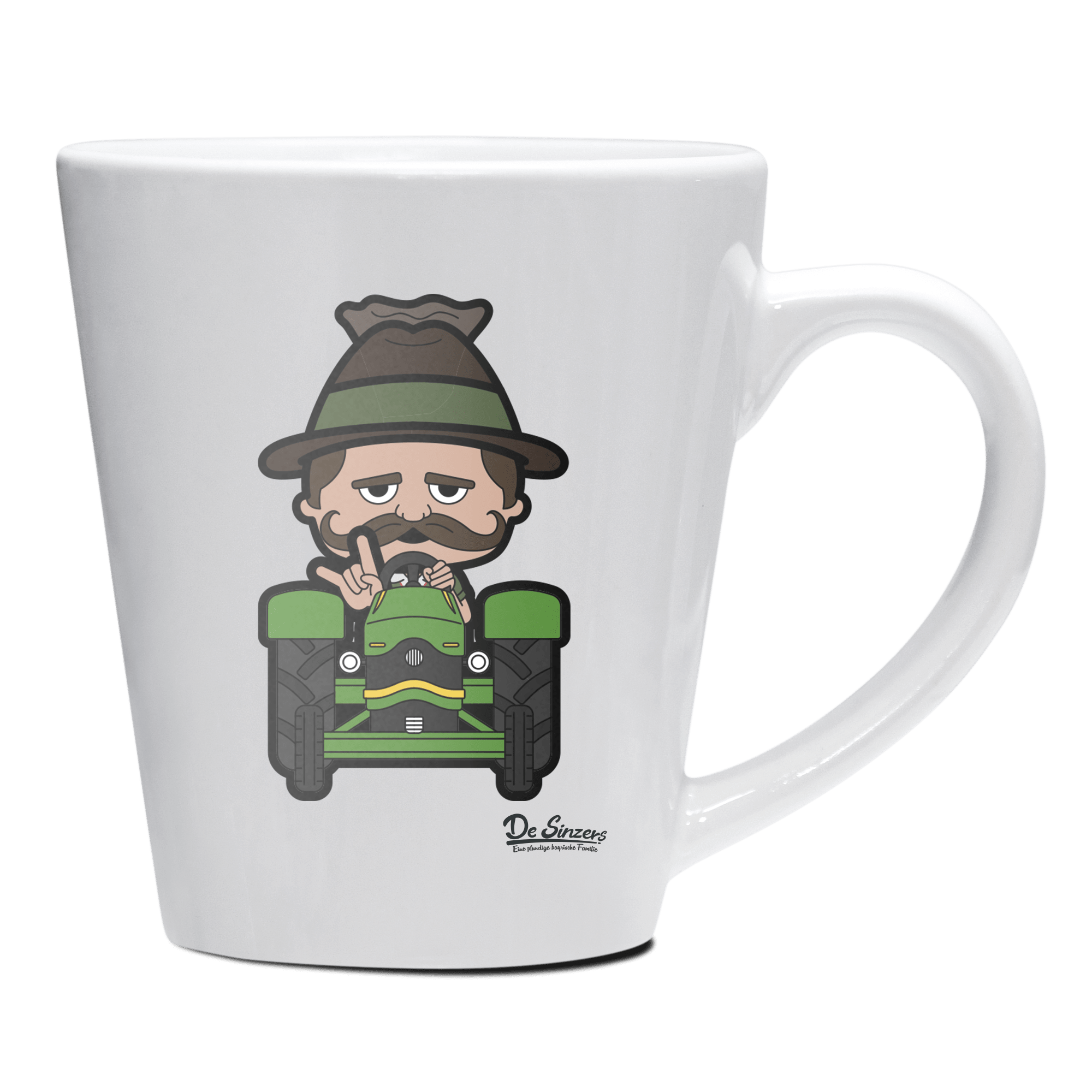 Da Sinzer Bulldog Keramik Kaffeetasse 200ml Weiss Herzogstand Front