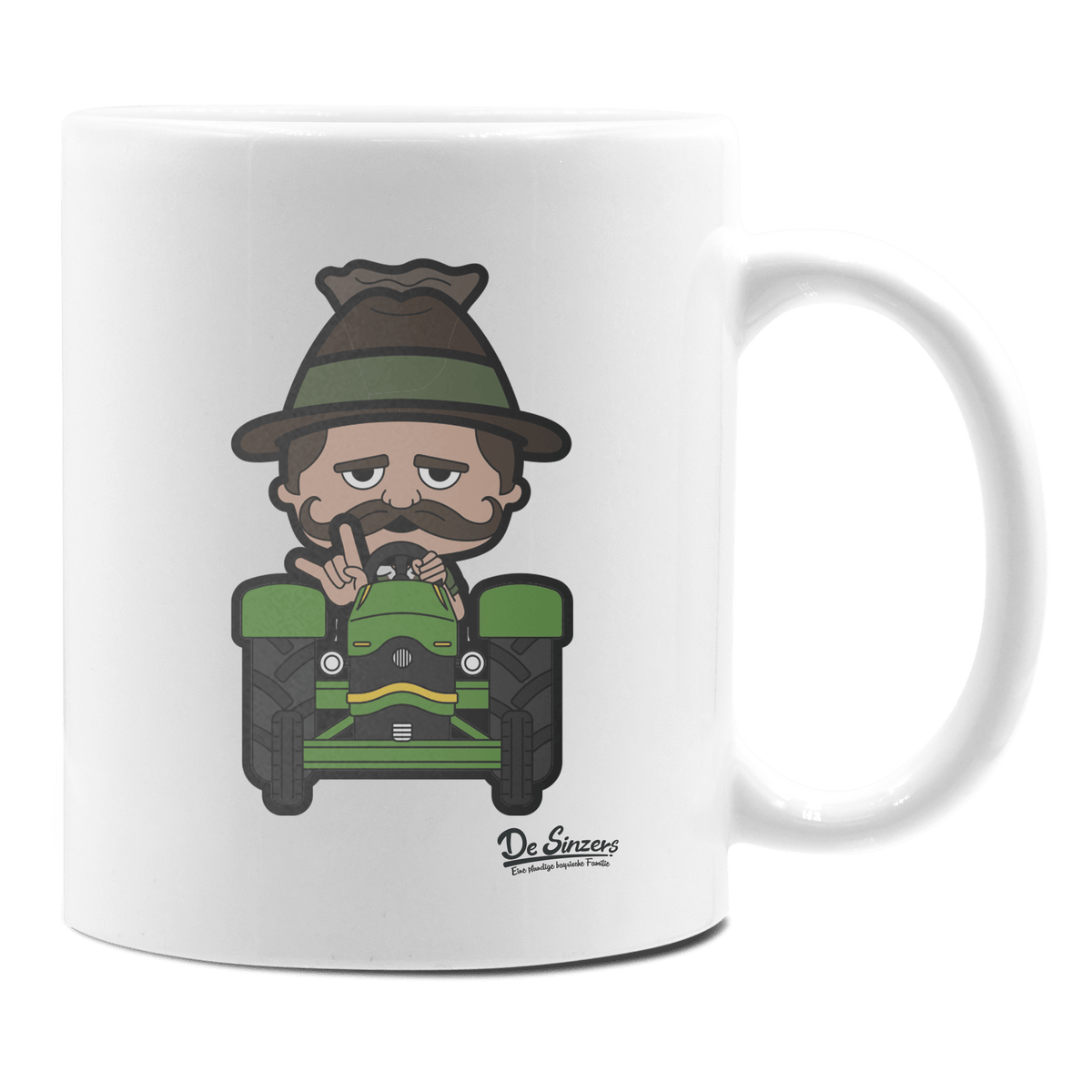 Da Sinzer Bulldog Keramik Kaffeetasse 330ml Weiss Rampoldplatte Front